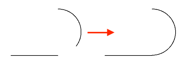 線と円のコーナー処理画像